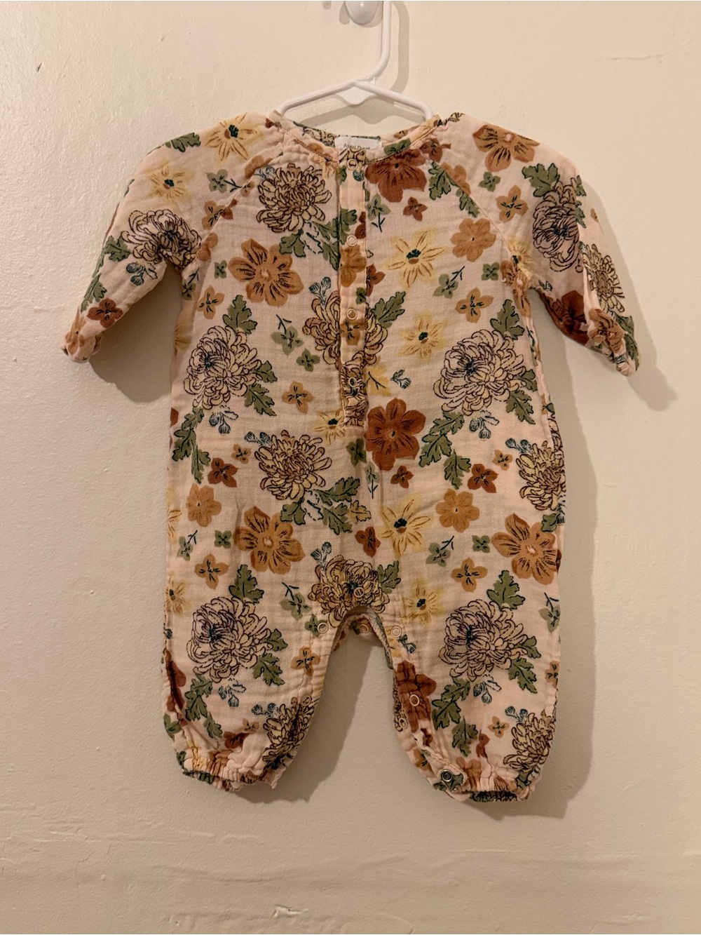 Angel Dear Cream Floral Cotton Romper 3-6 Months